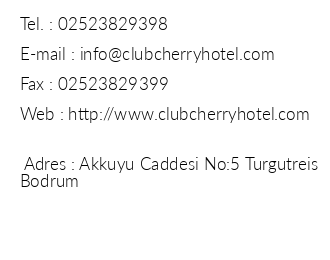Club Cherry Hotel iletiim bilgileri
